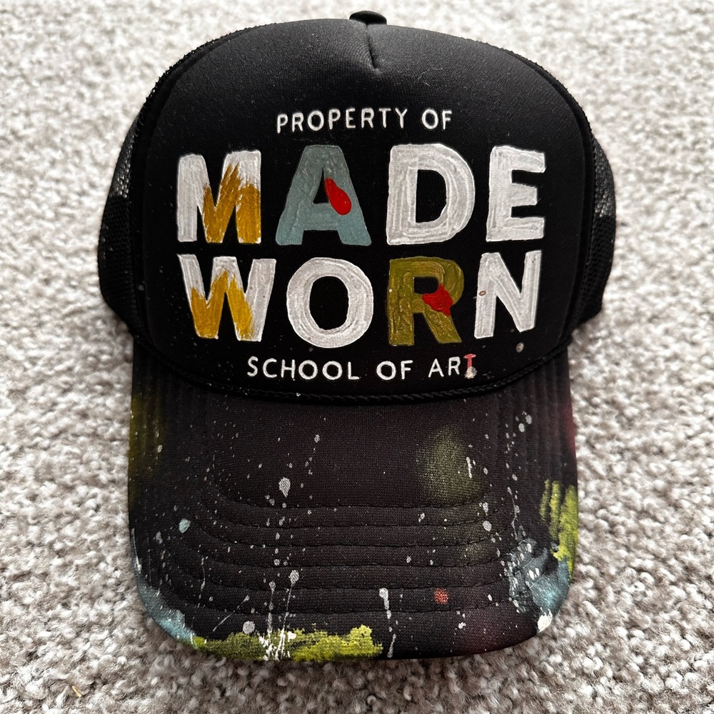 MadeWorn Artistic Black Cap with Colorful Accents